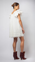 Cotton Ruffle Off The Shoulder Dress