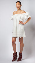 Cotton Ruffle Off The Shoulder Dress